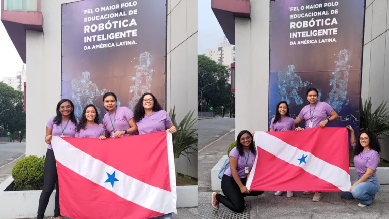 Equipe na Mostra Nacional de Robótica em São Paulo