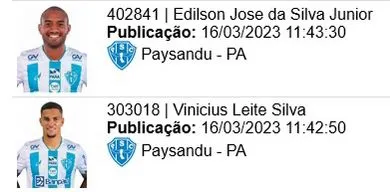 Reforços aparecem no BID e já podem estrear no Paysandu