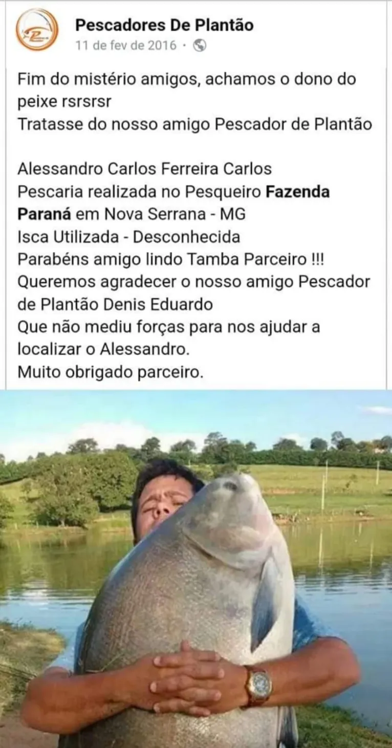 Tambaqui "gigante" não foi pescado no Pará 
