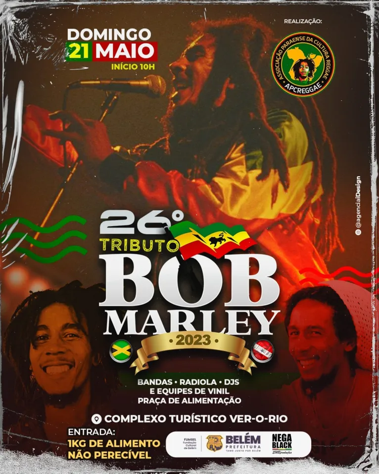 Tributo a Bob Marley 2023 movimenta o domingo (21) em Belém