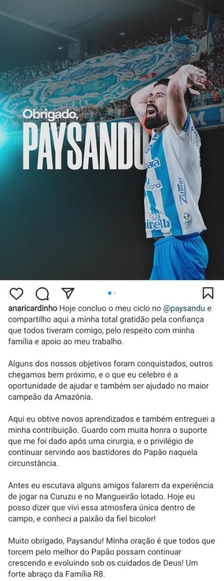 Ricardinho se despede do Paysandu