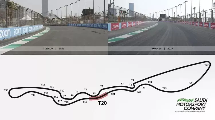 Alterações também devem melhorar a visão dos pilotos na curva 20 do Circuito de Jeddah.