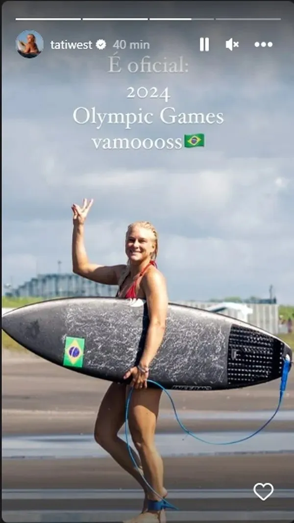 No Instagram, a brasileira comemorou a conquista com uma publicação nos stories.