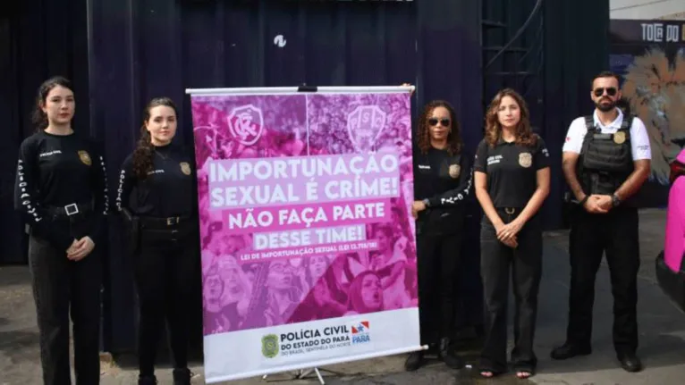 As ações realizadas no âmbito da campanha que combate a importunação sexual nos estádios paraenses também estarão presentes no Mangueirão, por meio de uma unidade itinerante da Delegacia da Mulher.