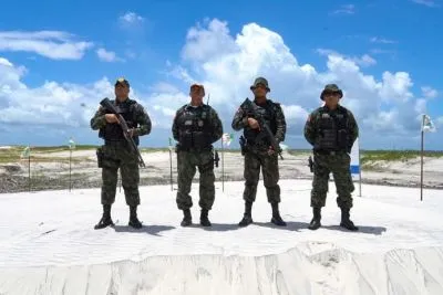 Polícia Militar está na área garantindo a medida ambiental