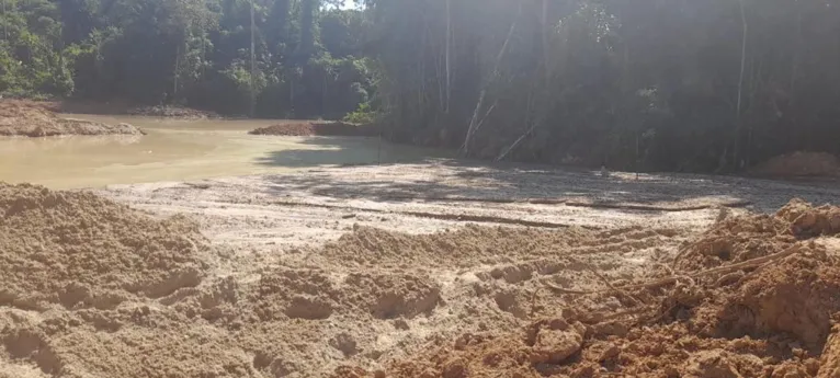 Área desmatada pelo garimpo ilegal