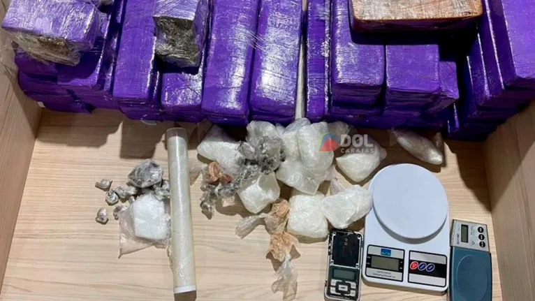 Maconha, crack e cocaína, além de balança de precisão e material para embalagem do entorpecente