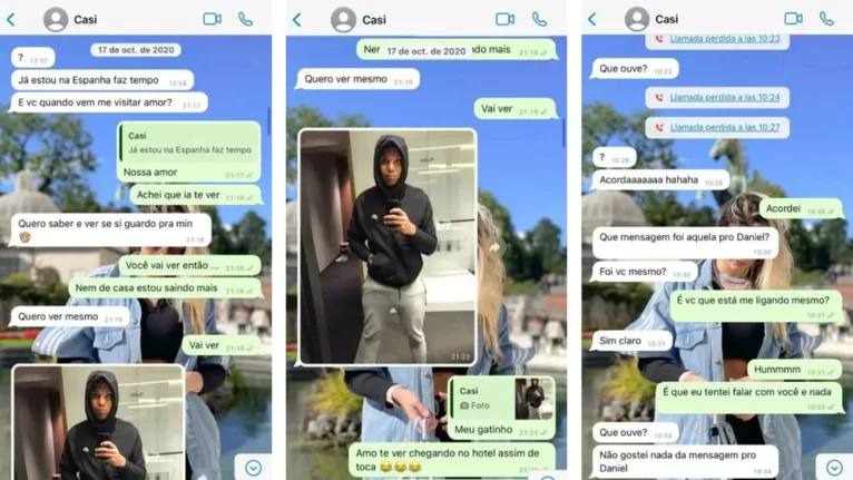 Prints da conversa de Casemiro com a suposta amante