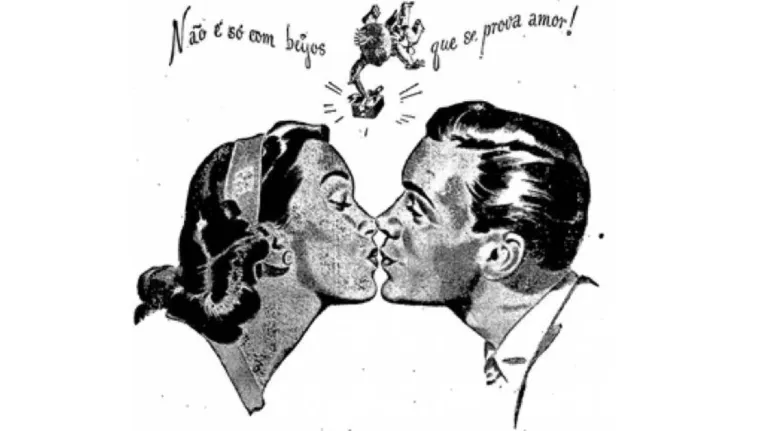 Anúncio das lojas Modas Clipper e Exposição Patriarca da década de 1950, quando foi criado o Dia dos Namorados