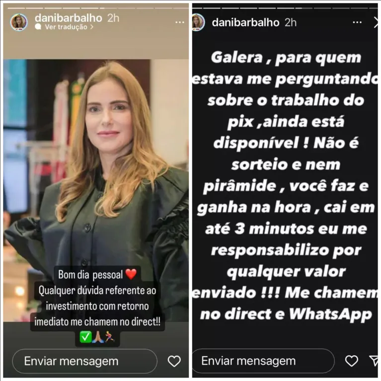 Daniela Barbalho é vítima de hackers nas redes sociais