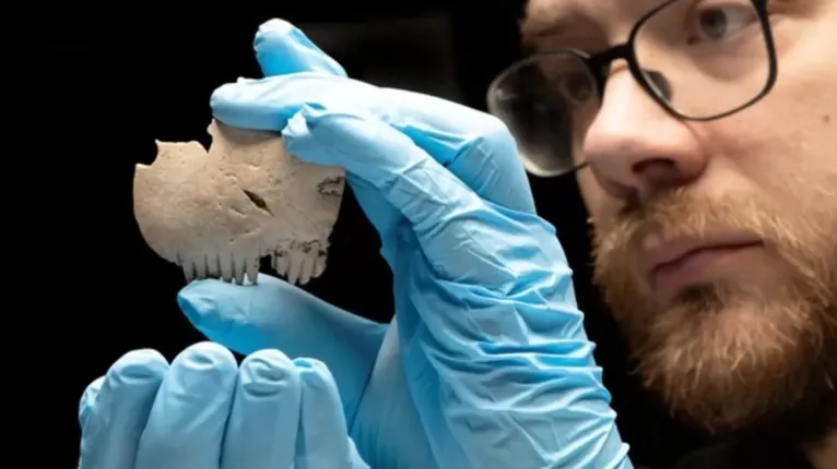 Michael Marshall, arqueólogo envolvido na escavação revelou que o pente era feito de um pedaço de um crânio humano.