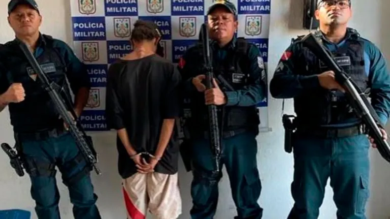 O suspeito foi conduzido para a delegacia de Santana do Araguaia