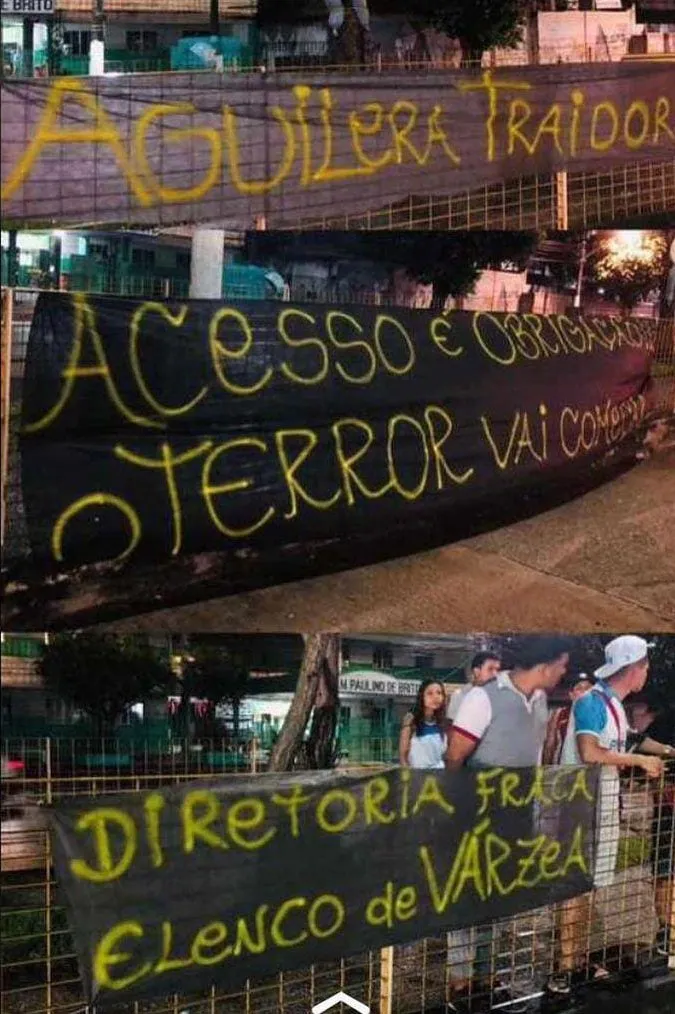 Paysandu: Torcida faz protestos e seguranças tomam faixas