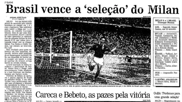 Cotado para Seleção, Ancelotti se aposentou contra o Brasil