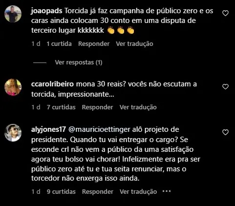 Torcida do Paysandu protesta contra valores de ingressos