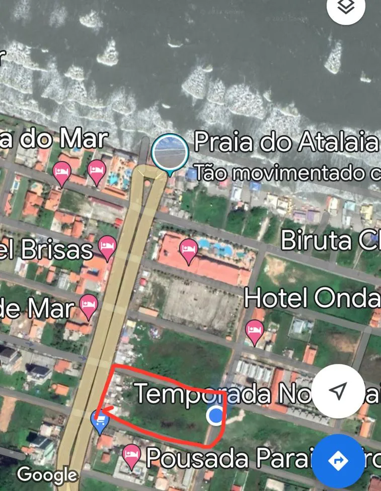 Localização de um dos empreendimentos que deve seguir o novo gabarito para construções em Salinópolis