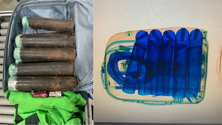 Artefatos suspeitos foram localizados em mala durante raio-X no aeroporto de Belém