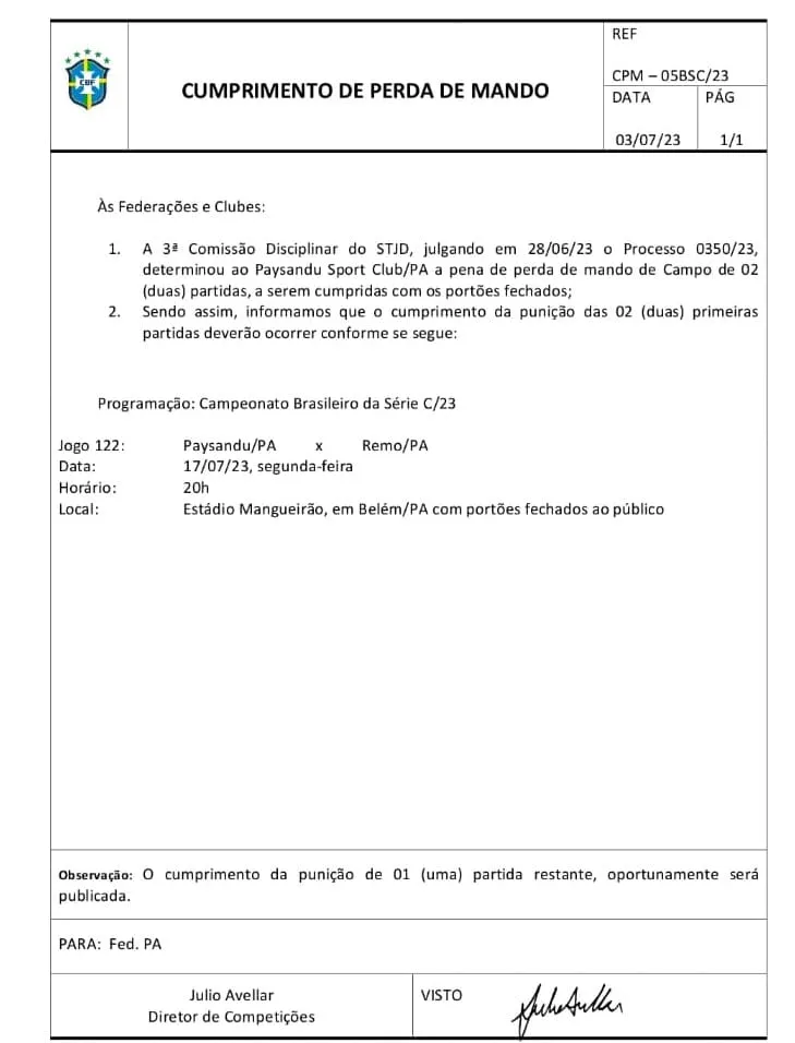 Documento destaca portões fechados