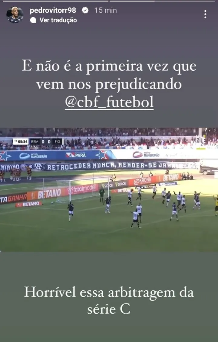 Atacante do Remo critica arbitragem e quer respostas da CBF