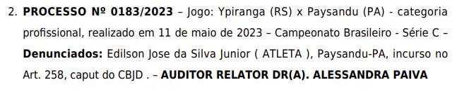 Lateral será julgado e pode virar desfalque para o Paysandu