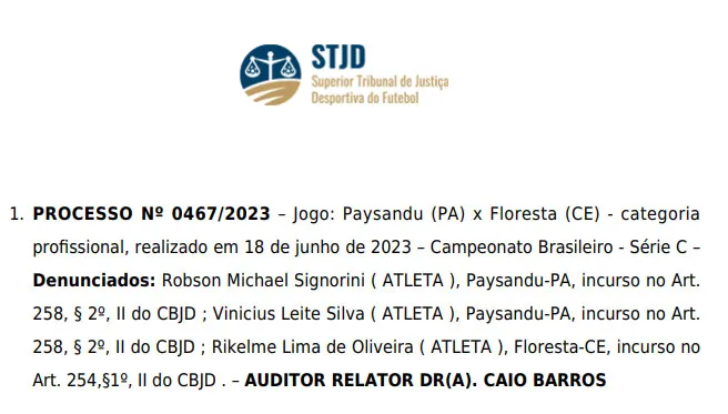 Paysandu pode perder dois titulares em julgamento do STJD