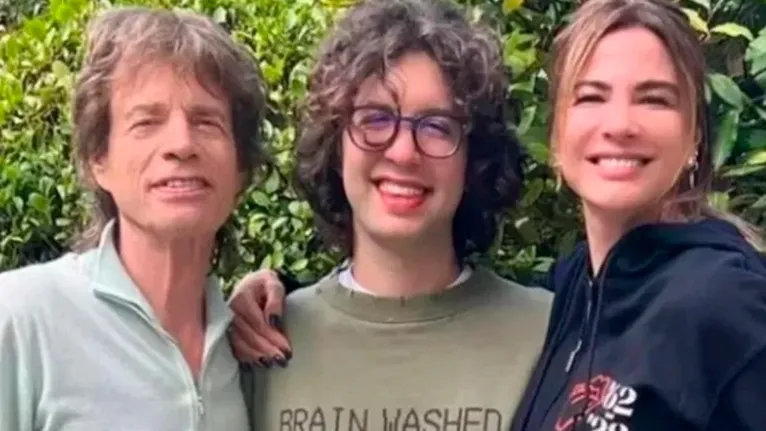 Mick Jagger e Lucas filho dele com a apresentadora Luciana Gimenez.