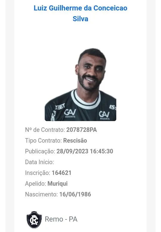 Muriqui e Rodriguinho não fazem mais parte do Clube do Remo