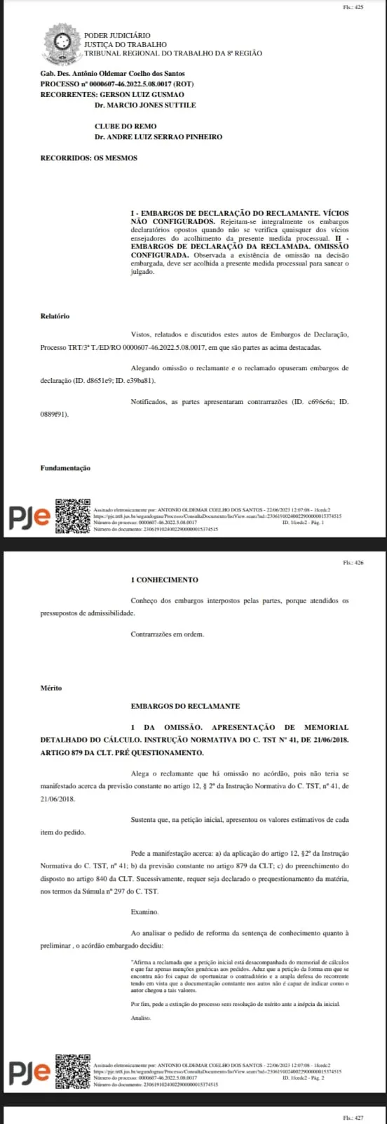 Clube do Remo ganha processo contra o técnico Gerson Gusmão