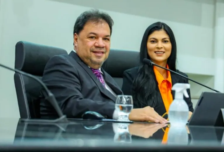 Diana Belo e o presidente da Alepa Chicão