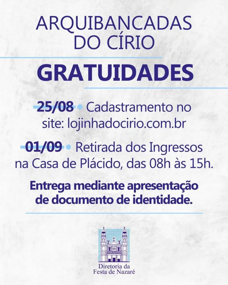 Círio 2023: Cadastro das gratuidades inicia sexta (25)