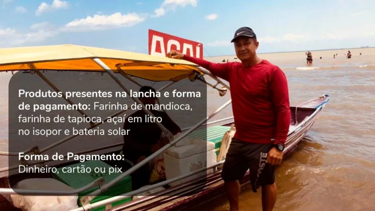No Pará é assim: até na praia barco faz entrega de açaí