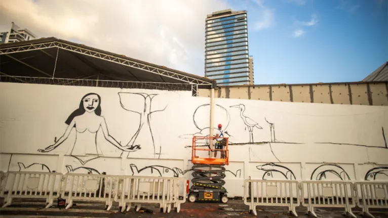 Intervenção artística que fará parte da paisagem do museu