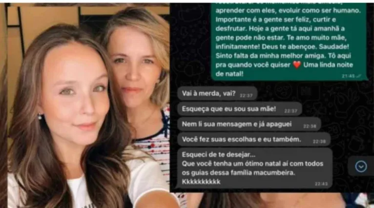 "Família macumbeira", diz mãe de Larissa Manoela no WhatsApp