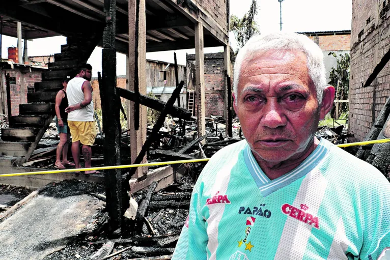 , José Antônio da Silva, 66, conhecido como “Papa do Paysandu”, teve o seu imóvel atingido pelo incêndio.