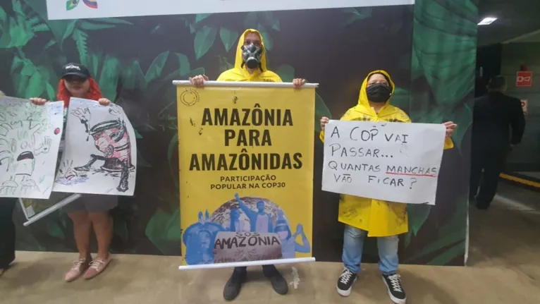 Vídeo: Grupo contra exploração de petróleo protesta em Belém