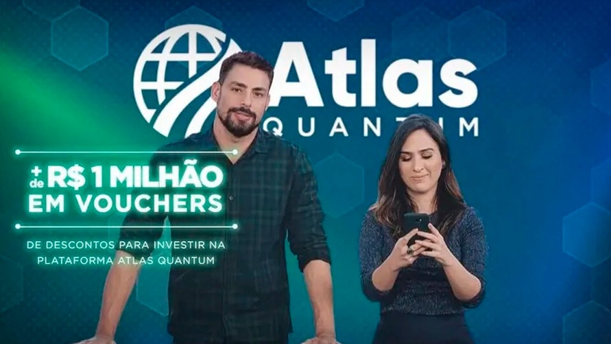 Cauã Reymond e Tatá Werneck em propaganda para a Atlas Quantum, empresa investigada