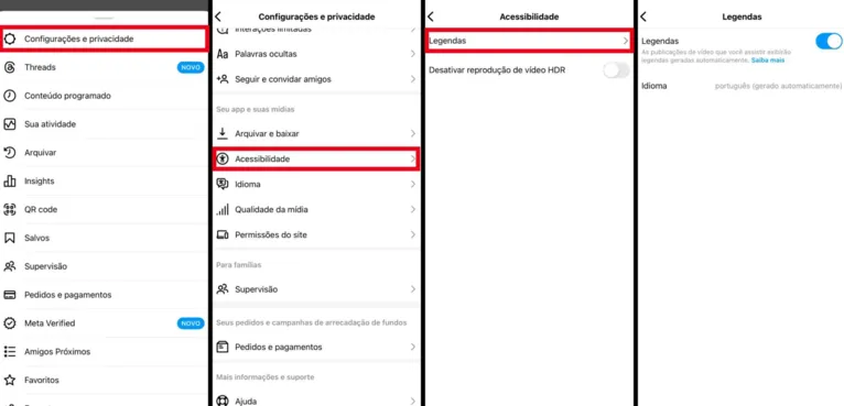 Como ativar legendas automáticas nos vídeos do Instagram