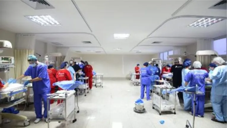 O procedimento contou com médicos, enfermeiros, fisioterapeutas, técnicos de enfermagem, anestesistas e pediatras.