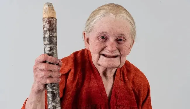 Modelo 3D em tamanho real de uma idosa que viveu há 800 anos
