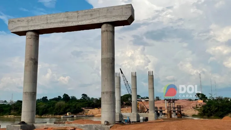 Construção da ponte sobre o rio Itacaiúnas continua avançando