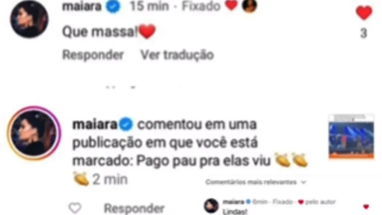 Interação de Maiara e Maraisa com Thais e Thaina