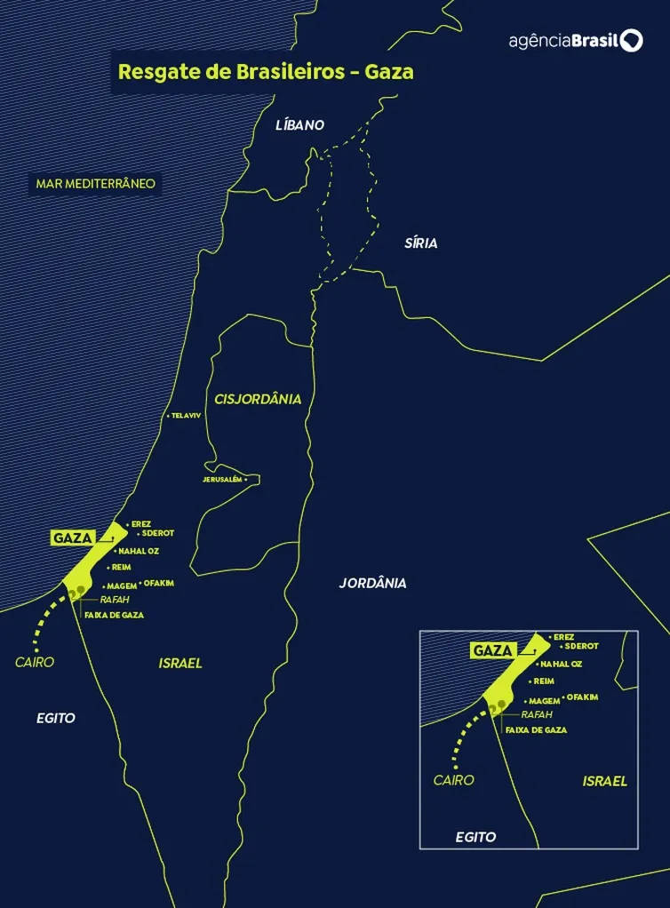 Região de Gaza em destaque