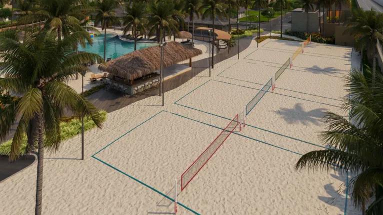 Serão cinco arenas de beach tennis.