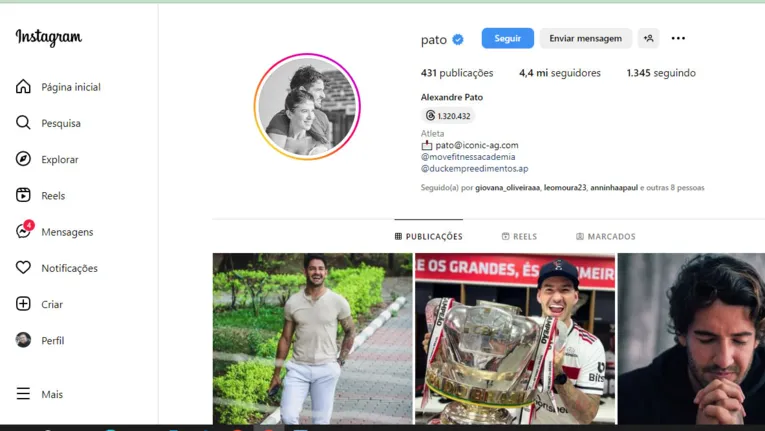 Recentemente, o atacante apagou a referência ao São Paulo na bio do Instagram.
