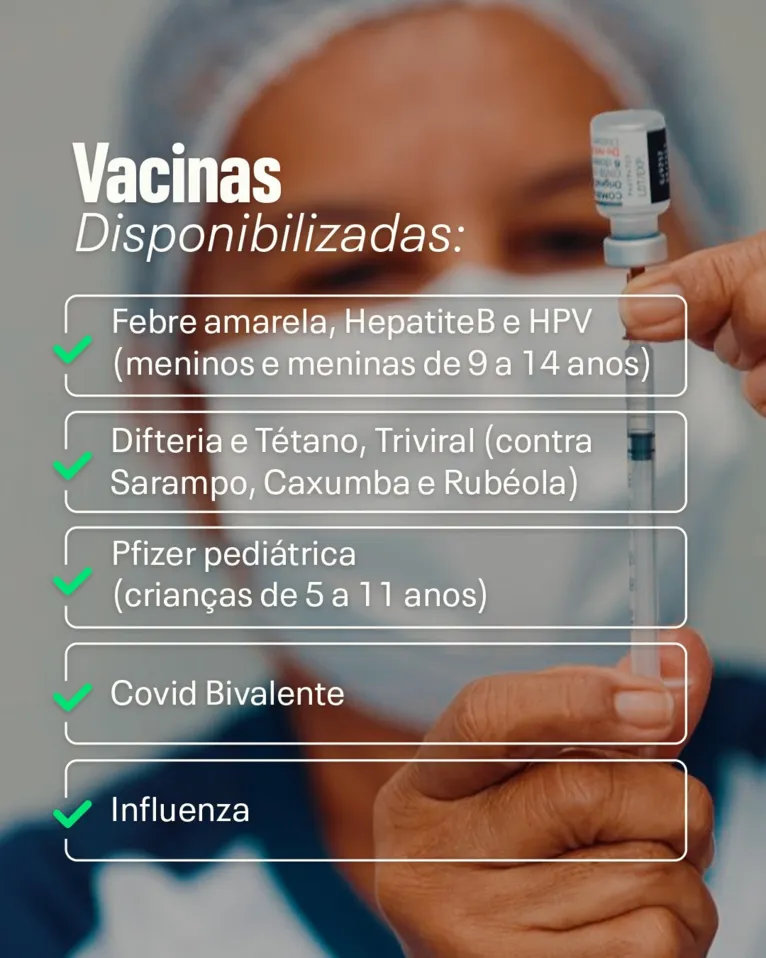 Vacinas disponíveis pela Sespa