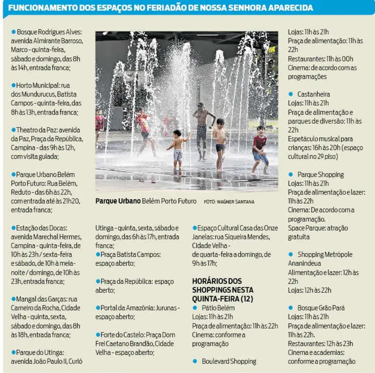 Veja opções de lazer neste Dia das Crianças em Belém