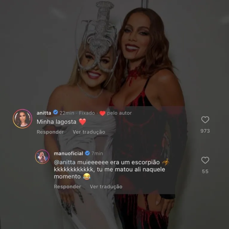 Após encontro, Anitta segue Manu Bahtidão no Instagram