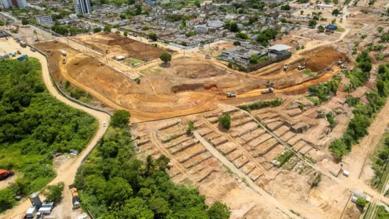 Área de exploração de sal-gema da Braskem, em Maceió.