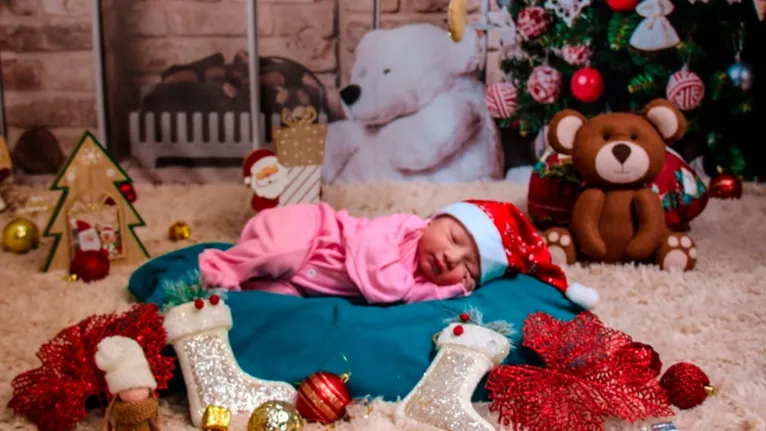 Recém-nascidos ganham ensaio fotográfico fofo de Natal