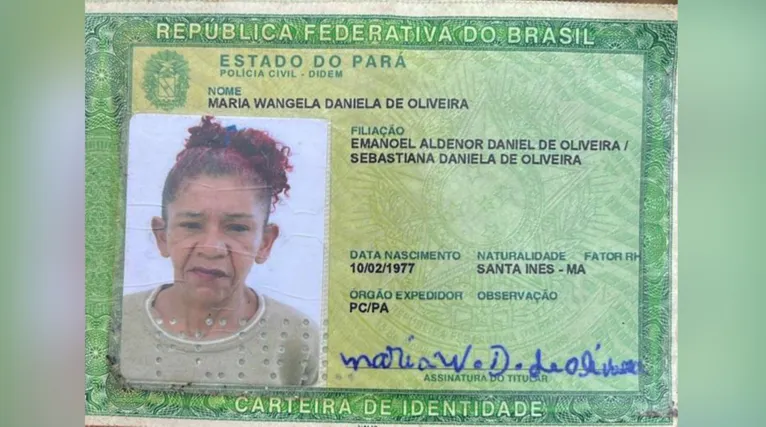 Nos pertences da mulher os militares localizaram o documento em nome de Maria Wangela de Daniela de Oliveira, de 46 anos